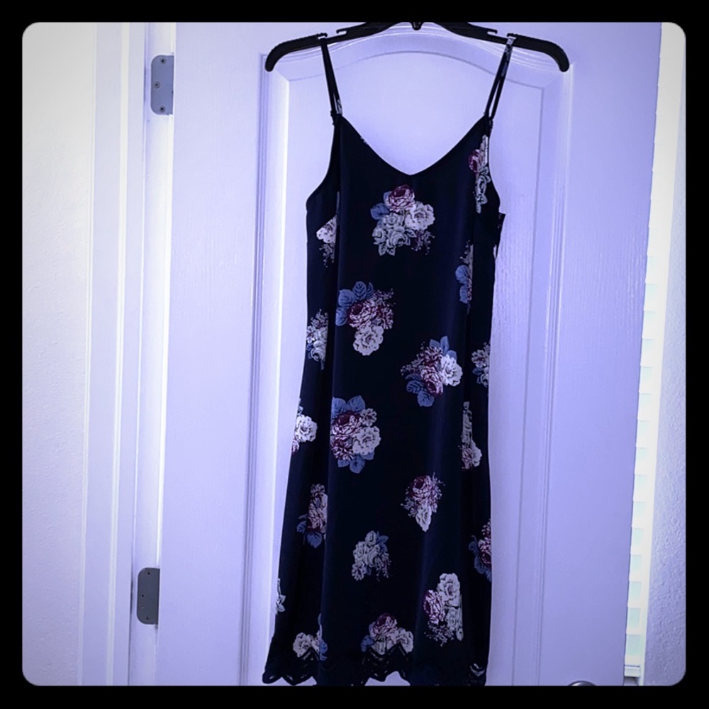 Xhilaration blue floral slip dress